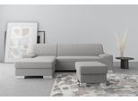 Ecksofa DOMO COLLECTION "Anzio L-Form, whlw. Bettfunktion, Federkern, hochwertig, Breite 271 cm", grau, B:271cm H:85cm T:160cm, Sofas, Ecksofa, Mit Bettfunktion, Recamiere links, Chenille-Struktur, grau
