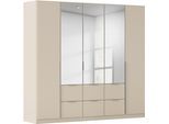 Drehtürenschrank OTTO HOME "Kleiderschrank Schrank Garderobe AGORDO mit Dekor- oder Hochglanzfront", beige (beige (champagner)), B:226cm H:229cm T:54cm, Holzwerkstoff, Schränke, Drehtürenschrank, mit Außenschubkästen, in 7 Breiten und 2 Höhen MADE IN GERMANY