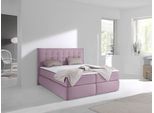 Boxspringbett HOME AFFAIRE "Sagres", rosa (rosé), B:175cm L:210cm, Feinstruktur(100% Polyester);Bezug der Spiegelfläche Matratzendrell aus 100% Polyester, Komplettbetten, Boxspringbett, Kopfteil mit 2farbiger Flatterbiese und zweifarbigen Knöpfen