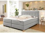 Boxspringbett HOME AFFAIRE "Calloway", grau, B:188cm L:238cm, Komplettbetten, Boxspringbett, inkl. Topper, XXL-Ausführung, in 4 Farben, 5 Breiten, 3 Matratzenarten