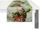 Tischläufer WIRTH "Turtles" Gr. 1, grün, B:150cm L:50cm, Polyester, Tischdecken, Tischläufer, Nickelodeon