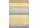 Wohndecke BIEDERLACK "Wohndecke Stripe Delight", gelb, B:150cm L:200cm, Baumwolle, Wohndecken, Wohndecke, mit modernem Karodesign