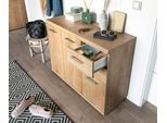 Sideboard VOGL MÖBELFABRIK "Sunny", braun (eiche), B:100cm H:80cm T:35cm, Holzwerkstoff, Sideboards, Sideboard, mit 3 Türen und 2 Schubkästen