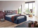Polsterbett "Texel", blau (navy), B:146cm H:42cm L:206cm, Bezug Bett: Veloursstoff 100% Polyester oder Microfaser (100% Polyester);Bonnell-Federkernmatratze: 51% Polypropylen, 39% Polyester und 10% Baumwolle;Kaltschaummatratze: 100% Polyester, Bezug abnehm- und waschbar bis 60C;Kissenbezug: 100% Polyester, Füllung : 100% Polyester (Hohlfaser), WESTFALIA SCHLAFKOMFORT, Betten, Polsterbett, Komforth