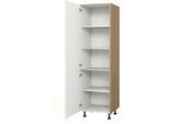Vorratsschrank KOCHSTATION "KS-Trea SV60-195", weiß (magnolie, eiche astig), B:60cm H:195cm T:56cm, Schränke, Vorratsschrank, Höhe 195 cm, Breite 60 cm