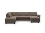 Wohnlandschaft HOME AFFAIRE "County U-Form", grau (taupe), B:309cm H:81cm T:213cm, Luxus-Microfaser (100% Polyester);Struktur fein (100% Polyester);Luxus-Microfaser weich (9ß% Polyester, 10% Polyamid), Sofas, Wohnlandschaft, wahlweise Ottomane links oder rechts, mit Federkern-Polsterung