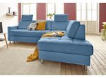 Ecksofa SIT & MORE "Pablo L-Form", blau (hellblau), B:233cm H:80cm T:196cm, Luxus-Microfaser ALTARA NUBUCK (100% Polyester) / Struktur fein (100% Polyester);Luxus-Microfaser ALTARA NUBUCK (100% Polyester) / Struktur (90% Polyester, 10% Polyamid), Sofas, Ecksofa, wahlweise mit Bettfunktion und Bettkasten