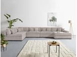 Wohnlandschaft HOME AFFAIRE "Skara XXL U-Form", beige (natur), B:510cm H:86cm T:250cm, 100% Polyester, Sofas, Wohnlandschaft, Lounge-Sofa XXL mit Federkern-Polsterung, in vielen Bezugsvarianten