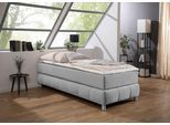 Boxspringbett HOME AFFAIRE "Salo", grau (hellgrau), B:96cm L:206cm, Komplettbetten, Boxspringbett, Ohne Kopfteil, inkl. Topper, auch in Überlänge 220 cm