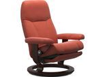 Relaxsessel STRESSLESS "Consul", rot (henna batick), B:76cm H:100cm T:74cm, Leder BATICK: BATICK ist ein leicht korrigiertes, durchgefärbtes und genarbtes Möbelleder, bei dem die meisten Unebenheiten und Spuren in der Regel entfernt wurden.;Leder PALOMA: PALOMA ist ein durchgefärbtes Semianilin-Möbelleder mit natürlicher Narbung.;ROHLEDER Stoff Q2 FARON: Ein fester zuverlässiger Bouclé mit einem s
