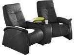 2-Sitzer EXXPO - SOFA FASHION "Tivoli, Kinosofa, bequem", schwarz, B:207cm H:109cm T:97cm, NaturLeder;Luxus-Microfaser, »Aqua Clean« (50% Polyester, 35% Polyacryl, 15% Polyamid);Softlux-Kunstleder, Sofas, 2-Sitzer, mit Relaxfunktion, integrierter Tischablage und Stauraumfach