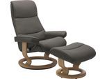Fußhocker STRESSLESS "View", grau (metal grau paloma), B:57cm H:40cm T:47cm, Leder BATICK: BATICK ist ein leicht korrigiertes, durchgefärbtes und genarbtes Möbelleder, bei dem die meisten Unebenheiten und Spuren in der Regel entfernt wurden.;Leder PALOMA: PALOMA ist ein durchgefärbtes Semianilin-Möbelleder mit natürlicher Narbung.;ROHLEDER Stoff Q2 FARON: Ein fester zuverlässiger Bouclé mit einem