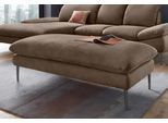 Hocker W.SCHILLIG "enjoy&MORE", braun (mocca s37), B:151cm H:45cm T:71cm, Chenille-Flachgewebe R66 (85% Polyester, 15% Nylon);Longlife Xtra-Leder Z59: Glattleder mit modischer Prägung. Hautstärke 0, 9 - 1, 1 mm;Stoff S37 (100% Polyester), Hocker, Hocker, Füße schwarz pulverbeschichtet, Breite 151 cm