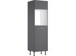 Backofenumbauschrank KOCHSTATION "KS-Aken", grau (anthrazit), B:60cm H:211,8cm T:58,4cm, Schränke, Backofenumbauschrank