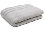 Badetuch GÖZZE "Monaco", grau (silbergrau), B:70cm L:140cm, Walkfrottier, Obermaterial: 100% Baumwolle, Handtücher, Badetuch, Uni Farben, mit gewellter Bordüre, reine Baumwolle