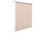Seitenzugrollo LICHTBLICK ORIGINAL "Uni Rollo", beige (creme, weiß), B:60cm H:150cm, Polyester, Rollos, Seitenzugrollo, mit Klemmträger und Farbbeschichtung - für Fenster und Türen, Klemmfix