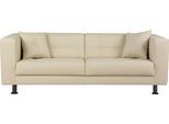 3-Sitzer HOME AFFAIRE "Bengo", beige (creme), B:202cm H:68cm T:88cm, Sofas, 3-Sitzer, mit Steppung im Sitz- und Rückenbereich, incl. Zierkissen