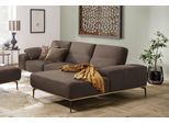 Ecksofa W.SCHILLIG "run, Designsofa mit tollem Sitzkomfort, L-Form", braun (chocolate w82), B:299cm H:88cm T:178cm, Longlife Xtra-Leder Z73: Naturwalkleder der Luxusklasse aus den erlesensten Rohhäuten. Hautstärke 1, 1 – 1, 3 mm;ROHLEDER Jacquard-Flachgewebe Q2 W60 (63% Polyester, 37% Polyacryl);ROHLEDER Chenille-Flachgewebe Q2 W77 (68% Polyacryl, 32% Polyester);Stoff S37 (100% Polyester), Sofas,