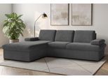 Ecksofa SIT & MORE "Moreno L-Form, B: 247 cm", grau (anthrazit), B:247cm H:82cm T:171cm, 100% Polyester, Sofas, Ecksofa, mit Armteilverstellung, optional Bettfunktion