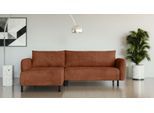 Ecksofa HOME AFFAIRE "Glandine", orange (terra), B:233cm H:82cm T:177cm, 100% Polyester, Sofas, Ecksofa, L-Form