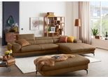 Ecksofa W.SCHILLIG "piedroo, Designsofa mit tollem Sitzkomfort, bequem und elegant, L-Form", braun (fango z69), B:343cm H:70cm T:193cm, Longlife Xtra-Leder Z69: Das feinnarbige, gedeckte Softleder Z69 besticht durch seine außergewöhnliche Weichheit im trendigen »Vintage-Look«, Hautstärke 0, 9 - 1, 1 mm, Sofas, Ecksofa, Kopfteilverstellung, wahlweise mit Sitztiefenverstellung, Breite 343cm