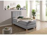Boxspringbett HOME AFFAIRE, grau, B:110cm L:209cm, Komplettbetten, Boxspringbett, inklusive Komfortschaum-Topper