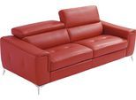 2,5-Sitzer EGOITALIANO "Francine, Designsofa, Loungesofa, Breite 213 cm, Fußfarbe chrom", rot (kirschrot), B:213cm H:100cm T:106cm, Leder »BULL« (echtes Rindsleder). Geschliffenes, pigmentiertes und behandeltes Rindsleder mit einer Dicke von 1, 3-1, 5 mm. Dieses Leder zeigt eine ziemlich weiche Hand mit einem halb undurchsichtigen Aussehen. Es handelt sich um ein geschütztes Leder. Eine leichte De