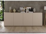 Sideboard HOME AFFAIRE "Rio Breite 240 cm, Kommode mit 4 Türen, Anrichte", cashmere, front mit geriffelter struktur, B:241cm H:84cm T:42cm, Sideboards, Sideboard, geriffelte MDF-Fronten, modern u. elegant, viel Stauraum
