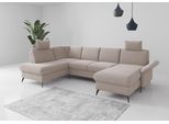 Wohnlandschaft HOME AFFAIRE "Rochelle", grau (elefant), B:314cm H:93cm T:195cm, 100% Polyester, Sofas, Wohnlandschaft, wahlweise mit Bettfunktion, Bettkasten und Armteilverstellung
