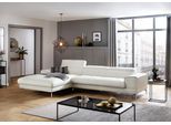 Ecksofa W.SCHILLIG "piedroo, Designsofa mit tollem Sitzkomfort, elegant und bequem, L-Form", weiß (weiß z59), B:343cm H:70cm T:193cm, Longlife Xtra-Leder Z59: Glattleder mit modischer Prägung. Hautstärke 0, 9 - 1, 1 mm, Sofas, Ecksofa, Kopfteilverstellung, wahlweise mit Sitztiefenverstellung, Breite 343cm