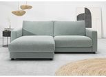 Ecksofa HOME AFFAIRE "Ecksofa Jiro, L-Form, große Sitztiefe, Breite 226 cm", sage, B:226cm H:85cm T:190cm, 100% Polyester, Sofas, Ecksofa, lose Sitz- & Rückenkissen, weicher Polsteraufbau, komfortabel & modern