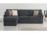 Ecksofa HOME AFFAIRE "Citry", grau (anthrazit), B:246cm H:88cm T:156cm, 100% polyester, Sofas, Ecksofa, Breite 246 cm, Chenille, Bettfunktion, Bettkasten, L-Form