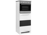 Backofen/Kühlumbauschrank KOCHSTATION "KS-Trient", grau (weiß, anthrazit hochglanz), B:60cm H:165cm T:60cm, Schränke, Backofen/Kühlumbauschrank, 60 cm breit