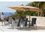 Garten-Essgruppe MERXX "Amalfi Deluxe", grau, Obermaterial: 100% Polyester, Sitzmöbel-Sets, Garten-Essgruppe