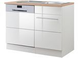 Spülenschrank KOCHSTATION "KS-Wien", weiß (weiß hochglanz), B:110cm H:85cm T:60cm, Holzwerkstoff, MDF, Schränke, Spülenschrank, Breite 110 cm, inkl. Möbelfront für teilintegrierbaren Geschirrspüler