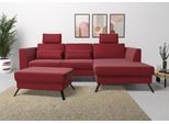 Ecksofa SIT & MORE "Olsen L-Form", rot, B:261cm H:88cm T:172cm, 100% Polyester, Sofas, Ecksofa, inklusive Sitztiefenverstellung, wahlweise mit Bettfunktion, 15cm hoch
