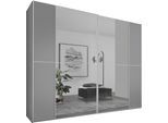 Schwebetürenschrank STAUD "Sonett 220, Made in Germany", grau (hellgrau), B:270cm H:240cm T:68cm, Holzwerkstoff, Schränke, Schwebetürenschrank, mit vier verschiedenen Ausstattungsvarianten