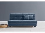 Schlafsofa ELL + ELL "Tilda", blau, B:185cm H:90cm T:100cm, 100% Polyester, Sofas, Schlafsofa, Breite 185 cm, inkl. 2 Zierkissen