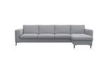 Ecksofa FLEXLUX "Fiore, super Sitzkomfort durch Kaltschaum im Sitz, L-Form", grau (sophisto gre), B:295cm H:85cm T:159cm, Sofas, Ecksofa, breite Armlehnen, Füße Alu+schwarz