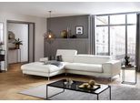 Ecksofa W.SCHILLIG "piedroo, Designsofa mit tollem Sitzkomfort, bequem und elegant, L-Form", weiß (weiß z59), B:303cm H:70cm T:193cm, Longlife Xtra-Leder Z59: Glattleder mit modischer Prägung. Hautstärke 0, 9 - 1, 1 mm, Sofas, Ecksofa, Kopfteilverstellung, wahlweise mit Sitztiefenverstellung, Breite 303cm