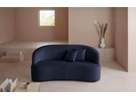 3-Sitzer "Dilara", blau (dunkelblau), B:200cm H:87cm T:89cm, Struktur fein 100% Polyester);Samtoptik (100% Polyester);Bouclé (100% Polyester), LEGER HOME BY LENA GERCKE, Sofas, 3-Sitzer, gerundete Rückenlehne und Front, in 3 Bezugsqualitäten