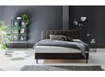 Boxbett "Nikola", grau (anthrazit), B:162cm L:210cm, ATLANTIC HOME COLLECTION, Komplettbetten, Boxbett, Massivholzfüßen, mit / ohne Matratze, in H2 und H3 erhältlich