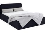 Polsterbett, schwarz, B:150cm L:210cm, Bezug Bett: wahlweise Microfaser (100% Polyester), Strukturstoff (77% Polyester, 23% Viskose) oder Kunstleder;Bonnell-Federkernmatratze: Mischgewebe (51% Polyprophlen, 39% Polyester, 10% Baumwolle);Kaltschaummatratze: Frottee (100% Polyester), Bezug abnehm- und waschbar bis 60C, WESTFALIA SCHLAFKOMFORT, Betten, Polsterbett, inkl. Bettkasten bei Ausführung mit