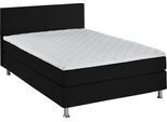 Boxbett "Edison", schwarz, B:120cm L:209cm, Bezug Bett: Strukturstoff (65% Polypropylen, 35% Polyester), ATLANTIC HOME COLLECTION, Komplettbetten, Boxbett, inkl. Bonnellfederkern-Matratze und Topper