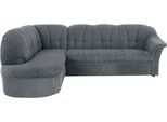 Ecksofa DOMO COLLECTION "Pegnitz, zeitlose und elegante Rückensteppung, Breite 246cm, L-Form", grau, B:246cm H:82cm T:180cm, 95% Polyester, 5% Nylon, Sofas, Ecksofa, wahlweise mit Bettfunktion