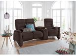 3-Sitzer EXXPO - SOFA FASHION "Ascoli, Kinosofa mit hohem Sitzkomfort, bequeme Armlehnen", braun, B:251cm H:106cm T:99cm, NaturLEDER (echtes Rindsleder) in Sitz und Rücken. Korpus in passendem Kunstleder SOFTLUX bezogen;Velours in Lederoptik (100% Polyester);Webvelours (92% Polyester, 8% Nylon), Sofas, 3-Sitzer, inkl. Relaxfunktion, Ablage und Staufach, hohe Rückenlehne