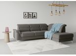 Ecksofa SIT & MORE "Sinatra L-Form", grau (fango), B:251cm H:85cm T:220cm, 100% Polyester, Sofas, Ecksofa, mit Ottomane, optional mit Kopfteilverstellung und Armteilfunktion