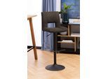 Barhocker ACTONA GROUP "Sylvia Barstuhl, Höhenverstellbar", grau (anthrazit), B:41,5cm H:115cm T:52cm, 100% Polyester, Hocker, Barhocker, Trompetenfuß, Gasfeder, drehbar, vertikale Nähte, 2er-Satz