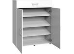 Schuhkommode WIMEX "Multiraumkonzept", weiß, B:80cm H:98cm T:40cm, Holzwerkstoff, Sideboards, Schuhkommode, Schubkästen auf Metallschienen