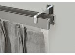 Innenlaufschiene GARESA "FLAT", silber (vernickelt, chromfarben), L:420cm, Aluminium, Gardinenstangen, Innenlaufschiene, Rechteckprofil, Wandmontage, perfekter Lauf, modern, verlängerbar